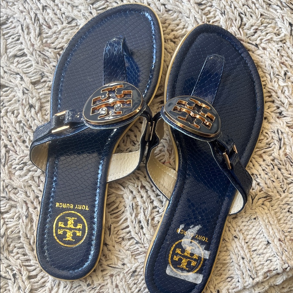 Tory Burch Dark Blue Thong Sandals